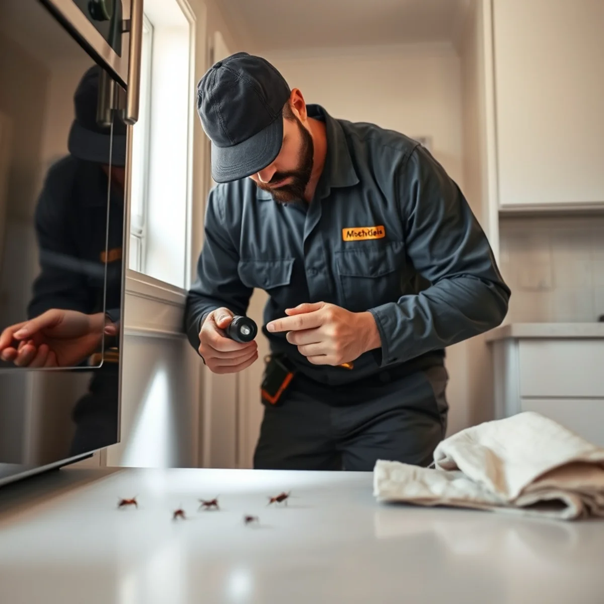 Cockroach Control service in progress at an El Paso, Texas property