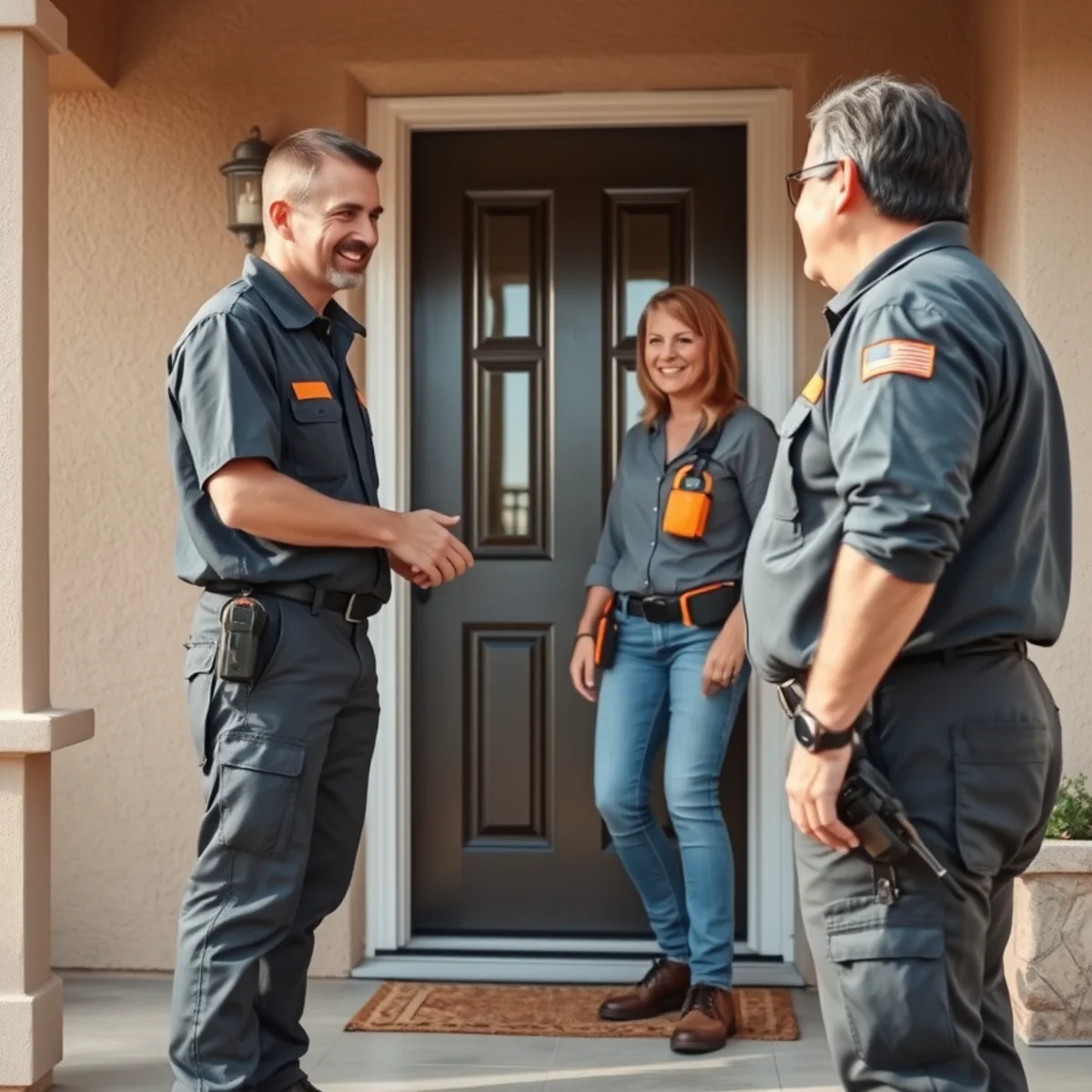 Residential pest control visit at a stucco home in El Paso