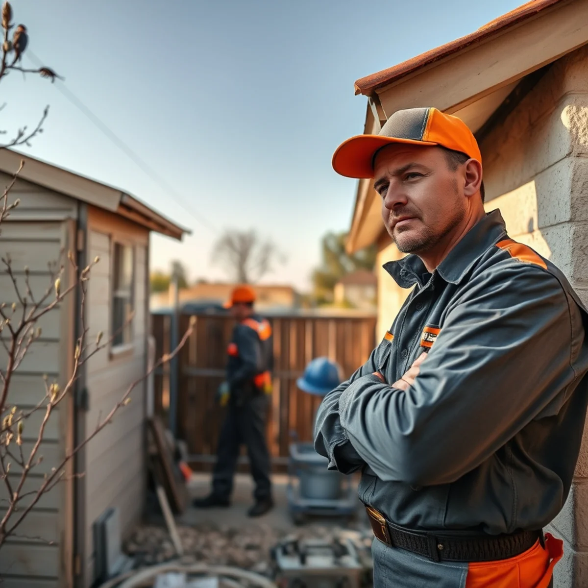 Pest control technician serving a property in Anthony, Texas