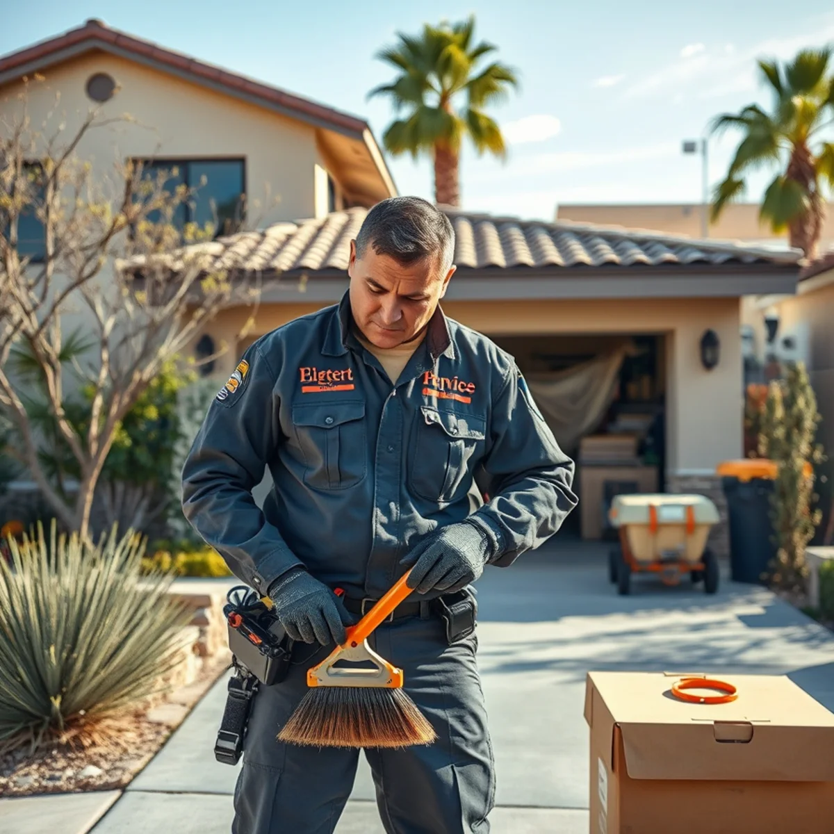 Pest control technician serving a Cielo Vista home in El Paso