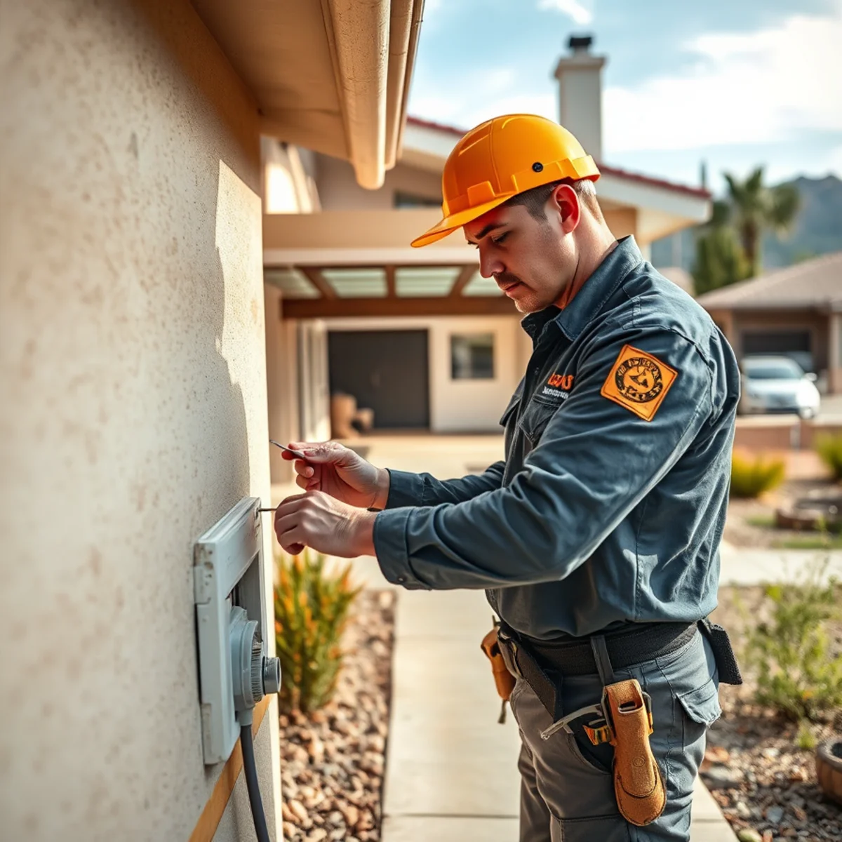 Pest control technician serving an Eastside El Paso home