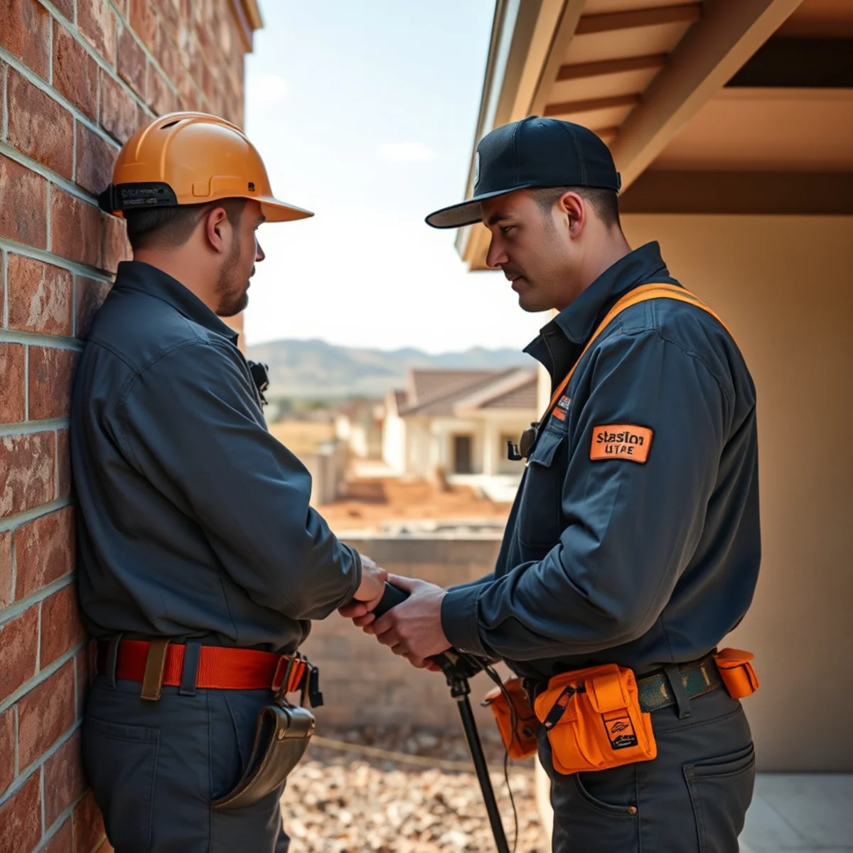 Pest control technician at a Sparks, Texas property